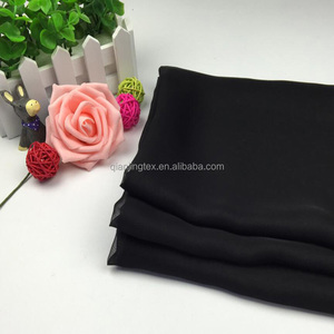 Venda imperdível tecido chiffon preto e sedoso de poliéster macio e macio para vestido de verão - Product Image 4