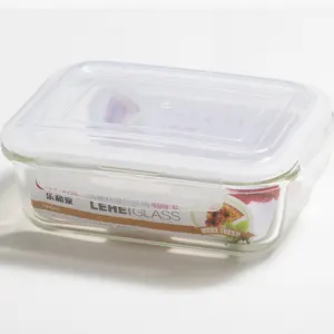 Borosilicate glass vacuum food storage containers with color PP lid