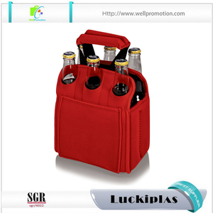 Material de yute de calidad superior térmica bolso más fresco aislado de Lino 6 pack botella de gel puede refrigerador - Product Image 2