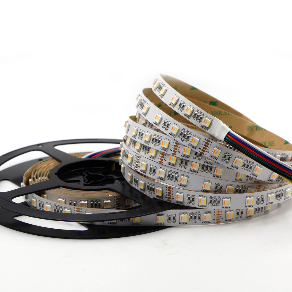 2020 Hot Selling High Quality 12v 24v 5050 Rgbww Led Strip 5 in 1 60leds/m IP20 Installing for Commodities