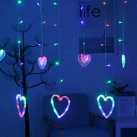 Guirlande lumineuse pour rideau de fenêtre à Led, guirlande féerique, amour cœur, vacances, décoration pour la saint-valentin, 5 m, 12 m