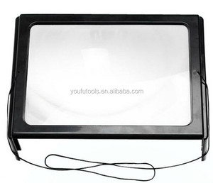 3X A4 a Piena Pagina del Tipo di Scrivania Lente di Ingrandimento Illuminato Hands Free Magnifier con 4 Lampade A LED per il Vecchio Uomo di Lettura lettura di Libri/ - Product Image 1