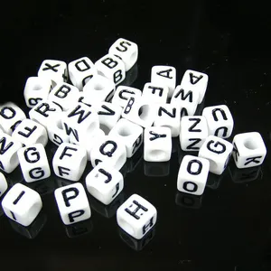 cheap 10mm white cute alphabet handmade
