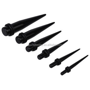 Rvs bar zwart <span class=keywords><strong>taper</strong></span> oorbellen acryl oorstekers nep piercing - Product Image 1