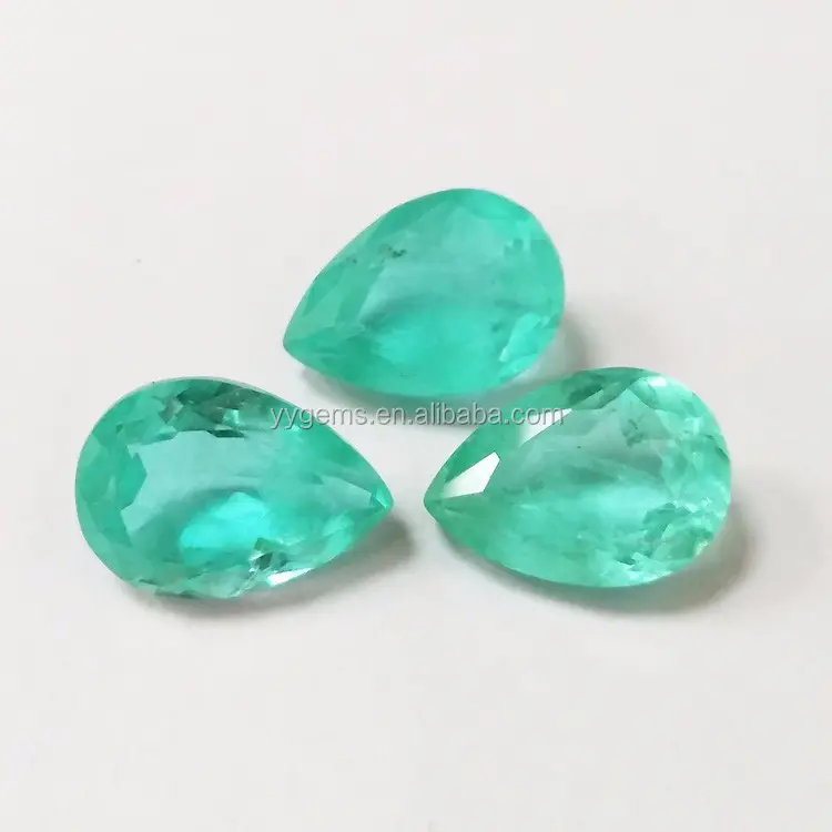 Natural Crystal Glass Doublet Pear Shape Green Paraiba Tourmaline Gemstone for Jewelry Making