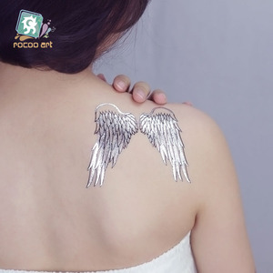 VT389/<span class=keywords><strong>tatuaje</strong></span> temporal metálico, diseño del <span class=keywords><strong>sol</strong></span> <span class=keywords><strong>de</strong></span> la estrella del ala del pájaro - Product Image 2
