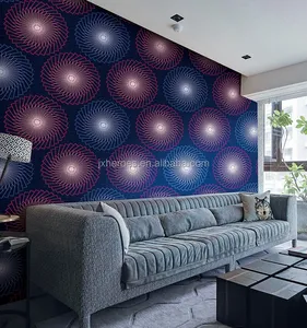 Modern Geometric Circle Sun Flower Design 3D PVC Wallpaper