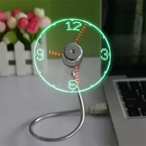 New Durable Adjustable USB Gadget Mini Flexible LED Light Fan Time Clock Desktop Cool Display High Quality