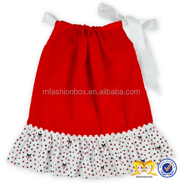 Bebé niñas de algodón sin mangas de algodón funda de almohada patrón de vestido de bebé diseños de 1 año de edad vestido de fiesta