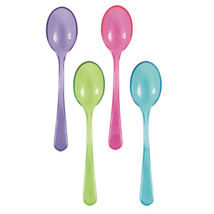 割れないリサイクルされたおしゃれな硬質カラー装飾プラスチックスプーン - Product Image 1