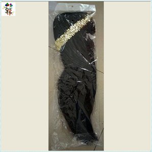 Disfraz Hippie de fiesta de carnaval, <span class=keywords><strong>peluca</strong></span> con diadema, HPC-1160, Color negro - Product Image 6