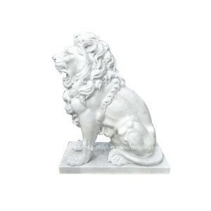 Açık bahçe kapısı süs mermer Lions heykelleri hayvan heykel - Product Image 1