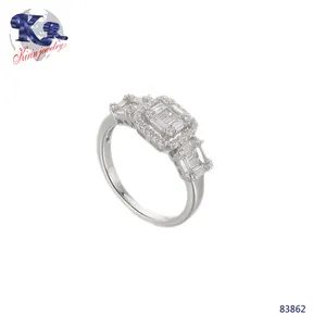 Wit Goud Sieraden Benodigdheden 925 Cz Ring Mode-sieraden 925 Sterling Zilveren Ring