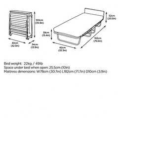 <strong>Single</strong> <strong>Folding</strong> Guest Bed With Pocket Sprung <strong>Mattress</strong> - Product Image 4