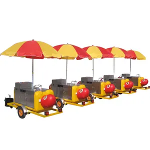 Mobile keranjang makanan mobile stainless steel hot dog cart konsesi Trailer towable makanan Trailer untuk dijual