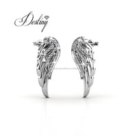 Boucles d'oreilles clous en argent sterling 925 plaqué or 18 carats Daisini, motif ailes d'ange, bijoux tendance