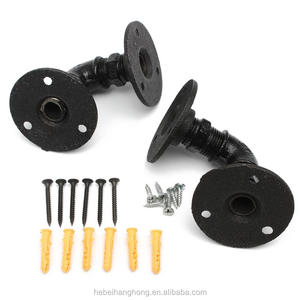 بين قوسين جدار رف معلق خمر ريترو الأسود الحديد الصناعية انابيب الجرف المقوسة حامل ديكور المنزل تخزين أصحاب - Product Image 4