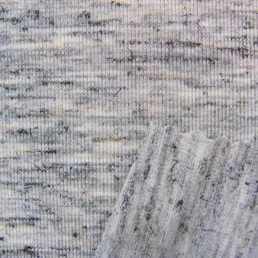 Single jersey heather grey polyester rayon spandex fabric