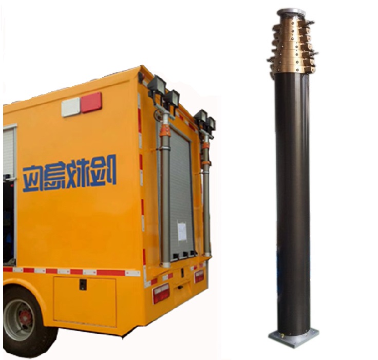 Телескопическая мачта для мобильного наблюдения с внутренним кабелем CAT6, 3 м, 4 м, 5 м, 6 м