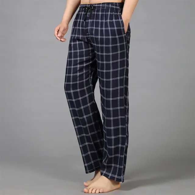 Summer 100% Cotton Sleep Bottoms Mens Pyjamas Simple Sleepwear Pants Pijamas For Male Pants
