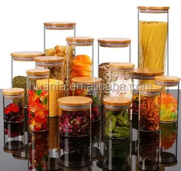 Chất Lượng Cao Không Thể Phá Vỡ Nhà Bếp Sử Dụng Hermetic Glass Lưu Trữ Jar Trong Suốt Glass Jar Với Bằng Gỗ Nắp Và Cork Top