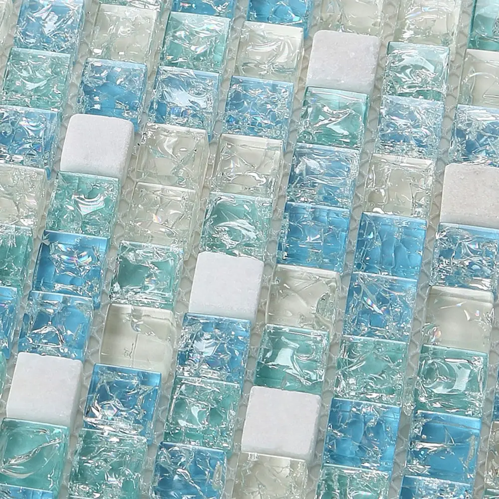 Moda Mini Ghiaccio Rotto Vetro Mattonelle di Mosaico per piscina E Bagno