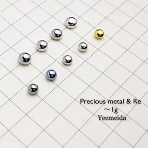 Mini Very Precious Metal Elements 1g Ruthenium Rhodium Palladium Silver Osmium Iridium Platinum Gold Rhenium Metal