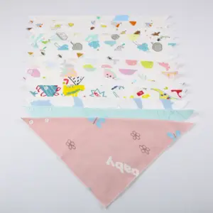 2019 hotsell nouveau-né bébé plaine personnalisé impression coton bébé bandana bavoirs en gros