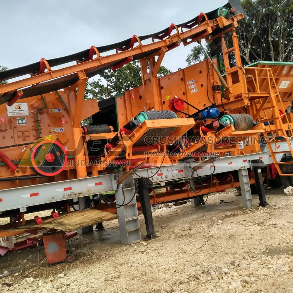 Veel Gebruikt Complete Mobiele Verpletterende Lijn Met Kaakbreker En Impact Crusher En Scherm