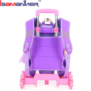Extraíble niños subir escaleras carro mochila marca elegante bolso <span class=keywords><strong>de</strong></span> escuela <span class=keywords><strong>de</strong></span> los niños <span class=keywords><strong>con</strong></span> 6 <span class=keywords><strong>ruedas</strong></span> - Product Image 3