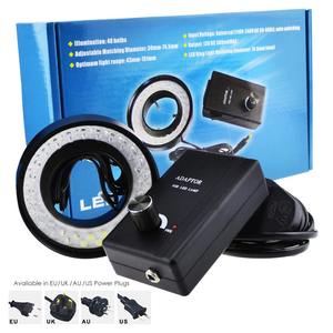 Anneau lumineux 48 LED pour Microscope, 16/43mm à 151mm, lampe d'éclairage à distance, éclairage caméra avec luminosité réglable - Product Image 2