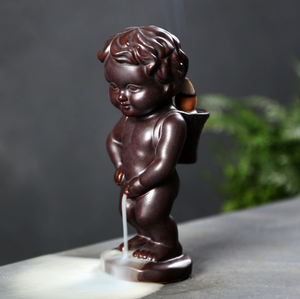 Creative purple Sands Ceramic Pissing Boy <strong>Back</strong> <strong>Flow</strong> <strong>Incense</strong> <strong>burner</strong> - Product Image 1