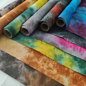 60Cm X 2M Multi Color Gemengde Eco Vriendelijke Handgemaakte Geschilderde Water Proof Bloem Wikkelen Crêpe Moerbei Papier