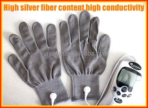 Guanti schermati EMF per massaggio elettrico in fibra d'argento - Product Image 2