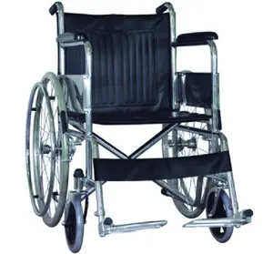 Adultos de acero cromado estándar básico manual ligero silla de ruedas