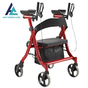 200kg di carico max di colore rosso di cura anziani mobili leggero avambraccio supporto walker deambulatore