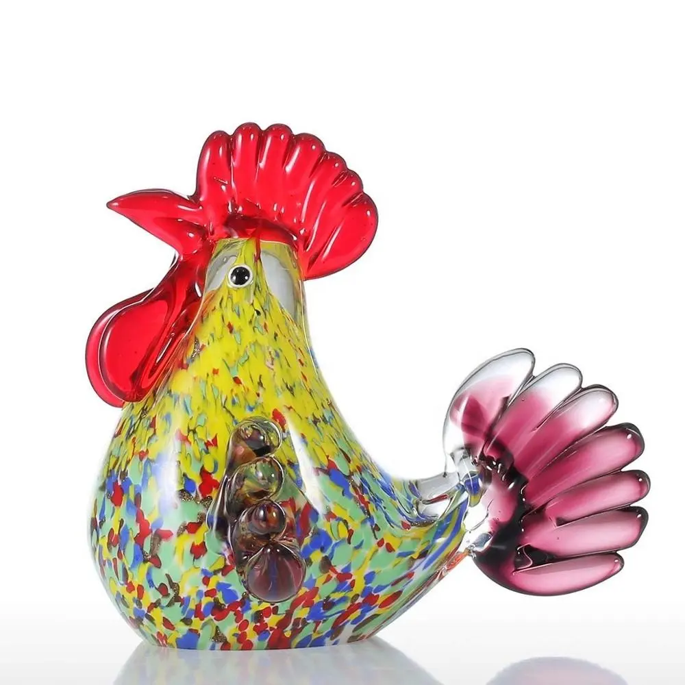 เคลือบสี Rooster Figurine สำหรับตกแต่งบ้าน