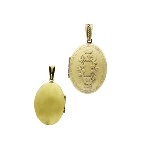 Vintage Stijl Messing Afwerking Sieraden Ovale Foto Fotolijst Medaillon Hanger Ketting - Product Image 4
