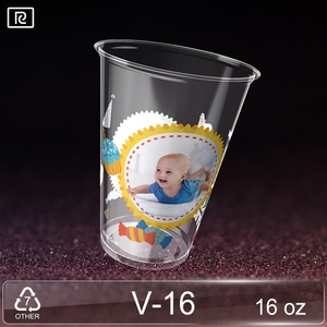 Riiqi, taza desechable de 16oz y 500ml, diseño de superficie plana impresa a todo color PLA, para uso en la industria de bebidas - Product Image 3