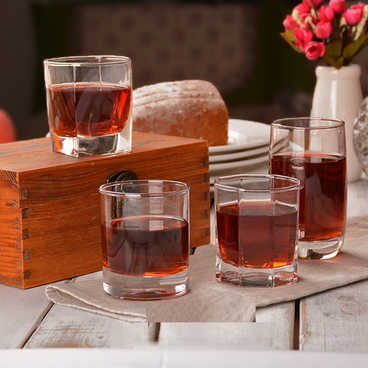 Round drinking glass whiskey cups  whisky glass thick bottom whiskey glass