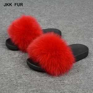 Varios estilos rojo elegante al aire libre diapositivas moda zorro sandalias - Product Image 3