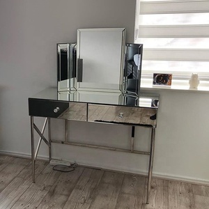 Mirrored <strong>Dressing</strong> <strong>Table</strong> <strong>with</strong> <strong>Mirror</strong> Stainless Steel High Quality Modern Bedroom Furniture Dresser Bedroom Makeup Sets <strong>Antique</strong> - Product Image 3