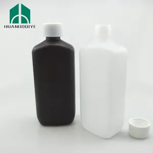 Botella de jarabe para la tos de Farmacia de plástico PET ámbar de 4oz 120ml con tapa de manipulación blanca y tapa CRC