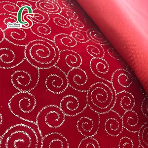 Printing flocking glitter fabric viscose fabric for shoes or bags material