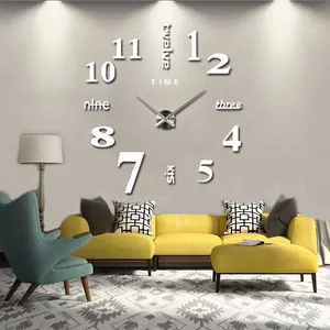 Preciser Acrylic Mirror Mute Large Decorative Kitchen Wall Clocks