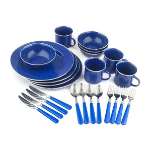 CHL Tùy Chỉnh In Logo Men Kim Loại Gang Cookware Bộ Đồ Ăn Soong Set Cho Cắm Trại