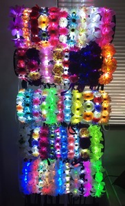 <span class=keywords><strong>Rosa</strong></span> e giallo led tiara corona <span class=keywords><strong>di</strong></span> fiori - Product Image 3