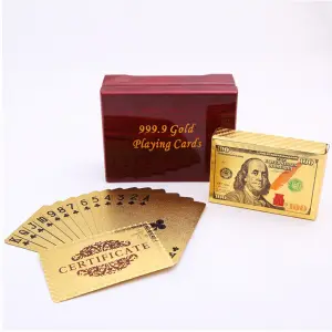 Logo Printing Advertising Promotional Golden Playing Cards Pokers with Good Package