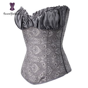 Apricot của phụ nữ ren lên xương cộng với kích thước áo nịt ngực và bustiers sexy Shapewear satin Phục Hưng hàng đầu đám cưới cô dâu korsett - Product Image 5