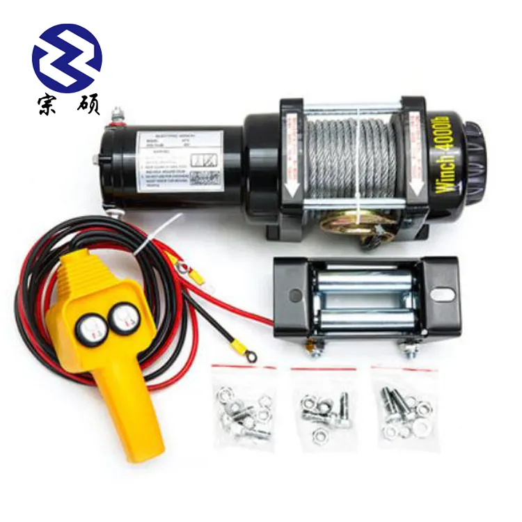 12000lb single drum 12v 24v wirerope pulling electric winch,electric winch pickup truck crane
